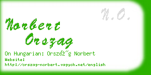 norbert orszag business card